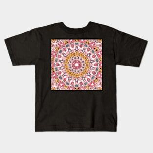 Flower and Hearts valentines and spring Kaleidoscope pattern (Seamless) 15 Kids T-Shirt